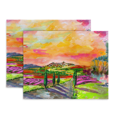 Ginette Fine Art A Sunny View In Umbria Italy Placemat