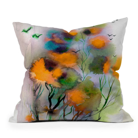 Ginette Fine Art Abstract Autumn Impression Outdoor Throw Pillow