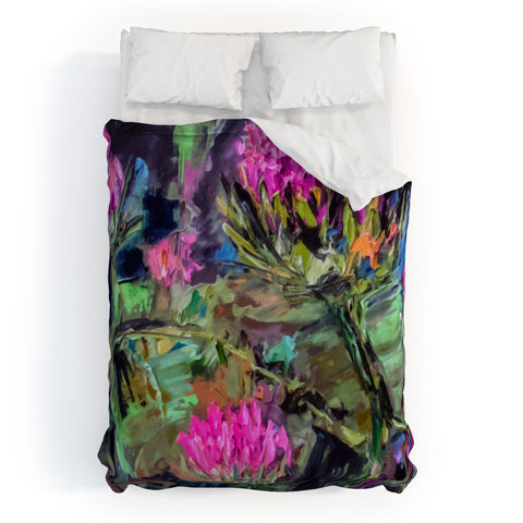 Ginette Fine Art Abstract Thistles Duvet Cover