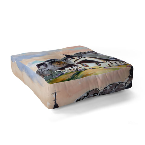Ginette Fine Art Alpine Church Floor Pillow Square