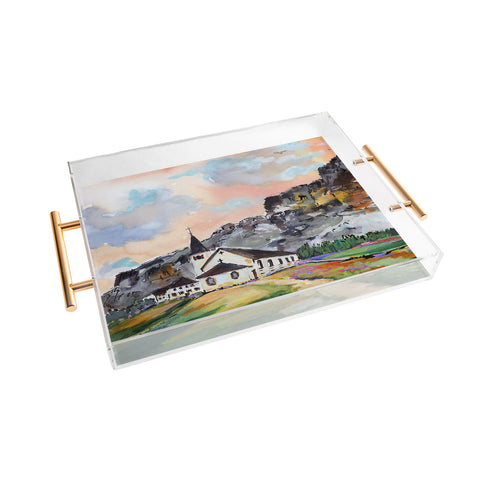 Ginette Fine Art Alpine Church Acrylic Tray
