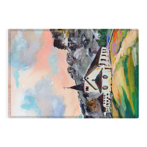 Ginette Fine Art Alpine Church Outdoor Rug