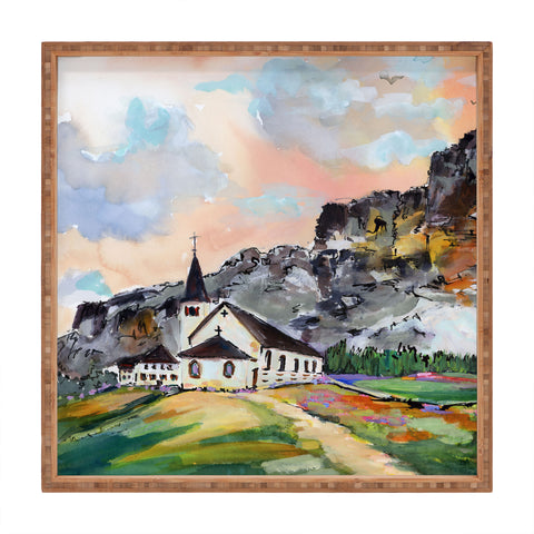 Ginette Fine Art Alpine Church Square Tray