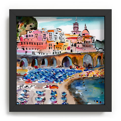 Ginette Fine Art Amalfi Coast Italy Beach Recessed Framing Square