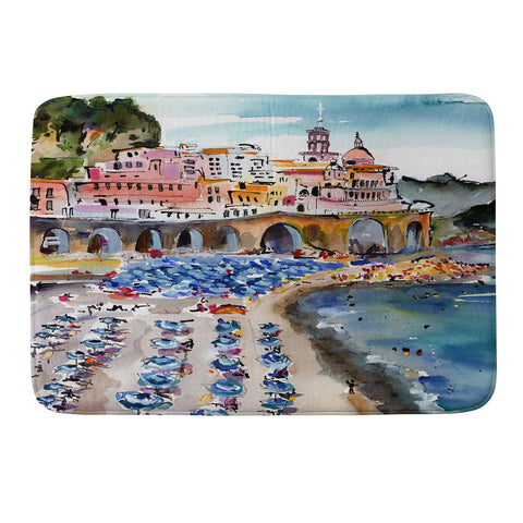 Ginette Fine Art Amalfi Coast Italy Beach Memory Foam Bath Mat
