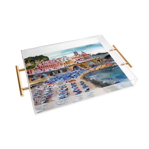Ginette Fine Art Amalfi Coast Italy Beach Acrylic Tray