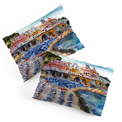 Ginette Fine Art Amalfi Coast Italy Beach Pillow Shams