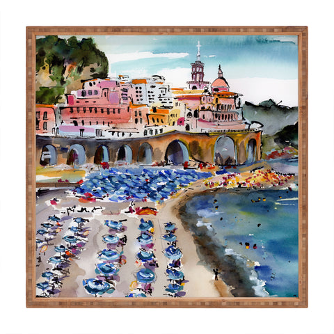 Ginette Fine Art Amalfi Coast Italy Beach Square Tray