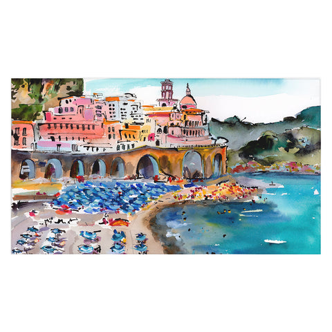 Ginette Fine Art Amalfi Coast Italy Beach Tablecloth