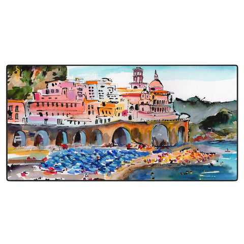 Ginette Fine Art Amalfi Coast Italy Beach Desk Mat