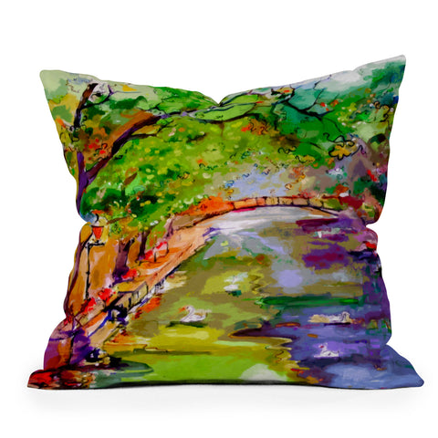 Ginette Fine Art Annecy Canal France Outdoor Throw Pillow