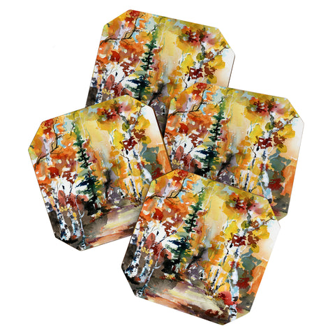 Ginette Fine Art Aspen Autumn Colors Coaster Set