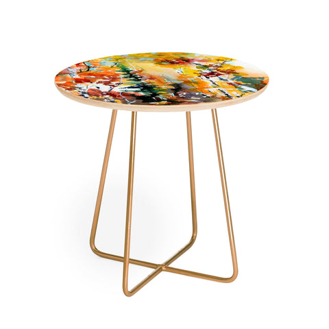 Ginette Fine Art Aspen Autumn Colors Round Side Table