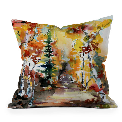 Ginette Fine Art Aspen Autumn Colors Outdoor Throw Pillow