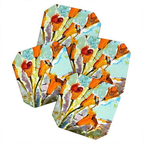 Ginette Fine Art Autumn Lilies Coaster Set