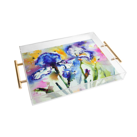 Ginette Fine Art Bearded Irises Acrylic Tray