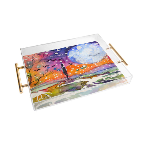 Ginette Fine Art Big Moon Acrylic Tray