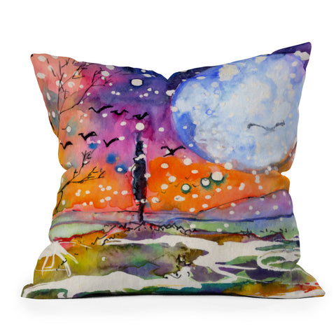 Ginette Fine Art Big Moon Outdoor Throw Pillow