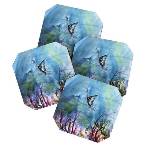 Ginette Fine Art Birds of the Ocean Coaster Set