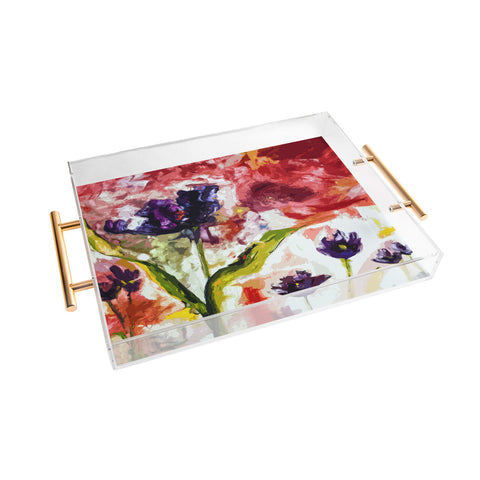 Ginette Fine Art Black Tulips Acrylic Tray