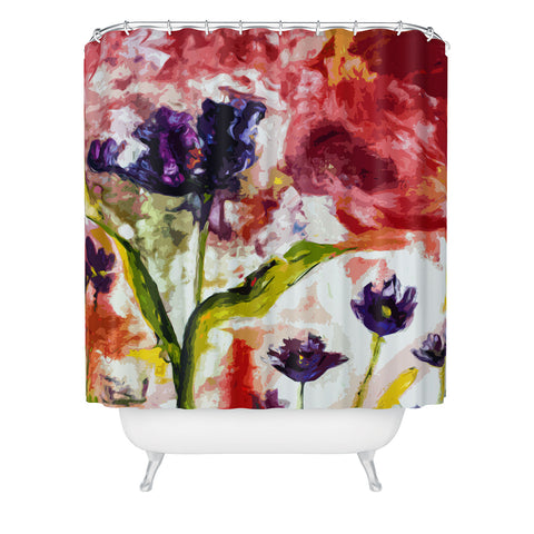 Ginette Fine Art Black Tulips Shower Curtain