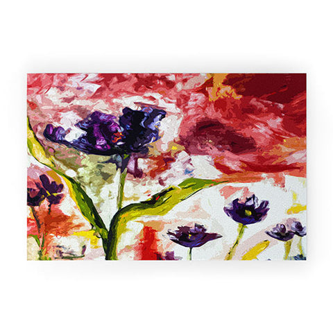 Ginette Fine Art Black Tulips Welcome Mat