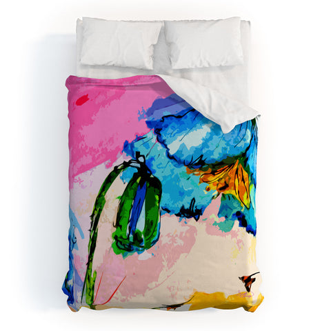 Ginette Fine Art Blue Poppies Magnifique Duvet Cover