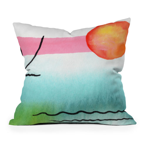Ginette Fine Art Bubble Gum Tropics Outdoor Throw Pillow
