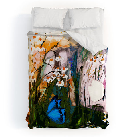Ginette Fine Art Butterflies In Chamomile 3 Duvet Cover