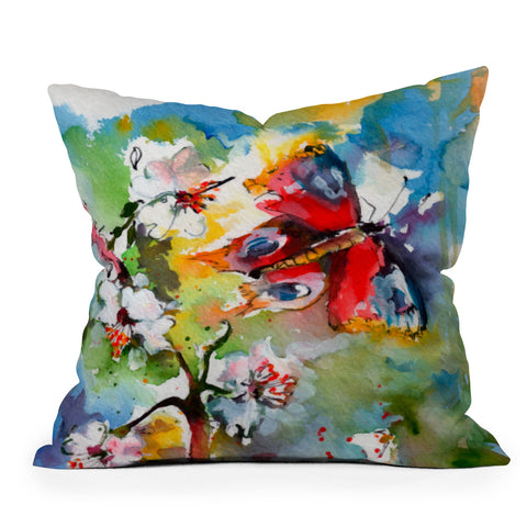 Ginette Fine Art Butterfly Flutter By Outdoor Throw Pillow