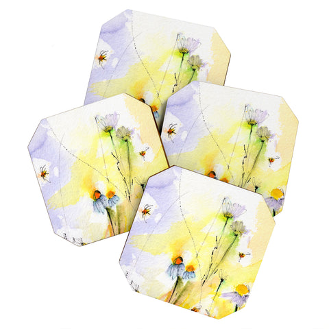 Ginette Fine Art Chamomile Song Coaster Set