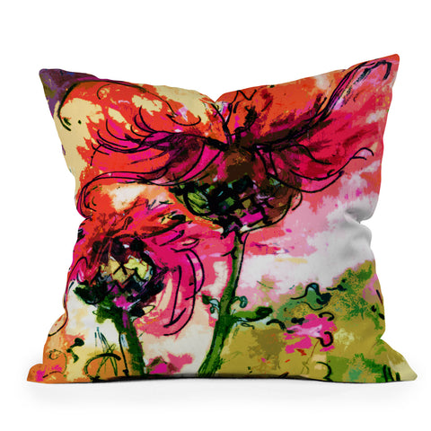 Ginette Fine Art Crazy Wildflowers Outdoor Throw Pillow