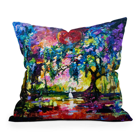 Ginette Fine Art Crimson Moon In Savannah Outdoor Throw Pillow