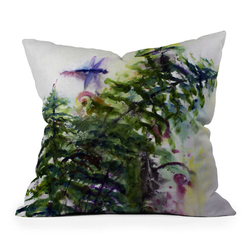 Ginette Fine Art Dragonflies and Fern Outdoor Throw Pillow