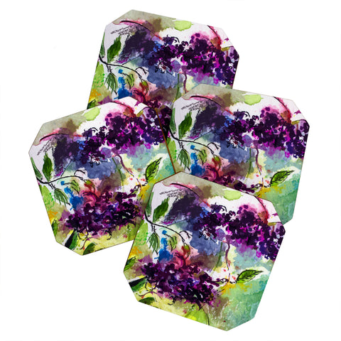 Ginette Fine Art Elder Berries Wild Fruit Coaster Set