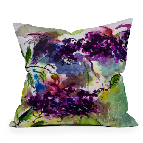 Ginette Fine Art Elder Berries Wild Fruit Outdoor Throw Pillow