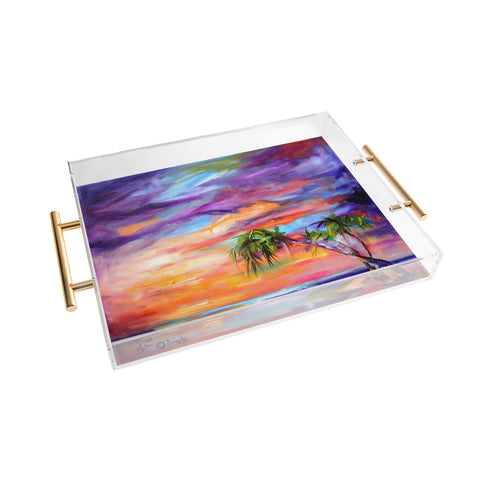 Ginette Fine Art Florida Palms Beach Acrylic Tray