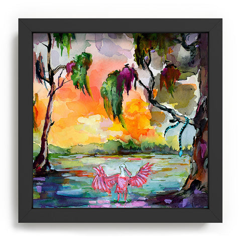 Ginette Fine Art Florida Spoonbill Wetland Recessed Framing Square