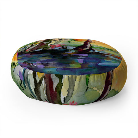 Ginette Fine Art Florida Spoonbill Wetland Floor Pillow Round