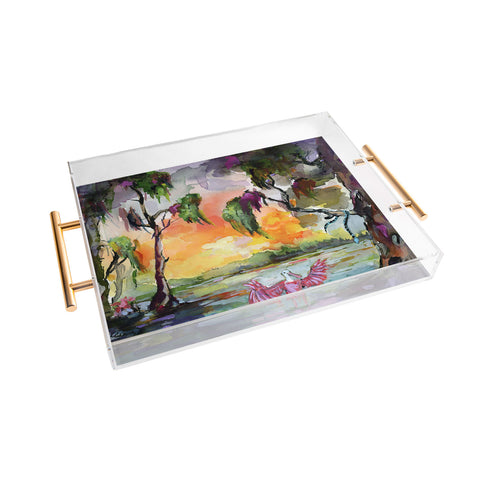 Ginette Fine Art Florida Spoonbill Wetland Acrylic Tray