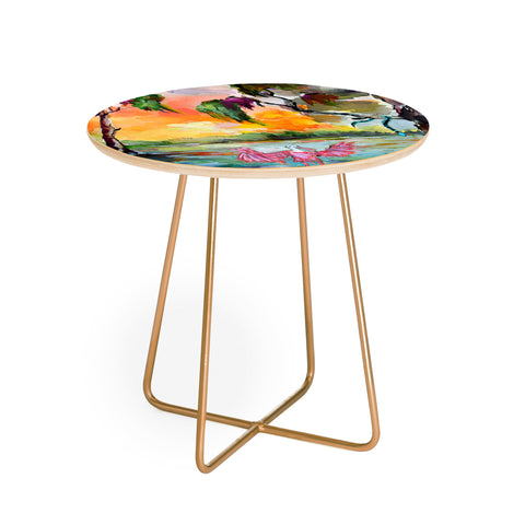 Ginette Fine Art Florida Spoonbill Wetland Round Side Table