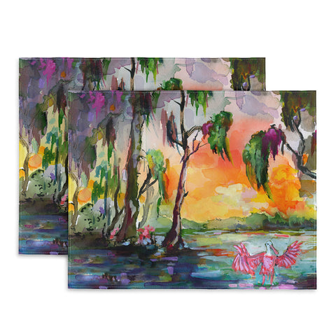Ginette Fine Art Florida Spoonbill Wetland Placemat