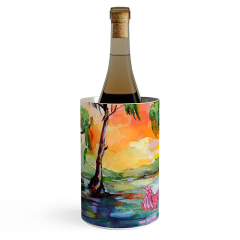 Ginette Fine Art Florida Spoonbill Wetland Wine Chiller