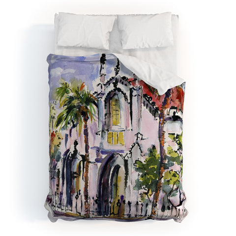 Ginette Fine Art French Huguenot Church Duvet Cover