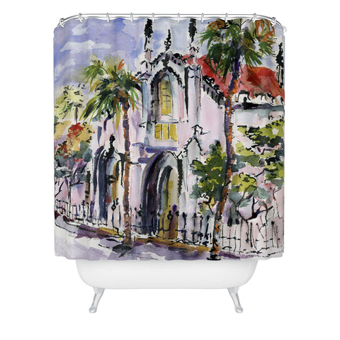 Ginette Fine Art French Huguenot Church Shower Curtain