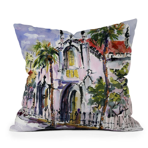 Ginette Fine Art French Huguenot Church Outdoor Throw Pillow