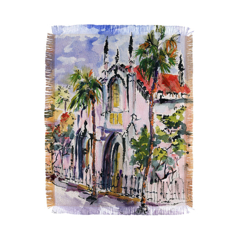 Ginette Fine Art French Huguenot Church Throw Blanket
