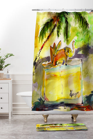 Ginette Fine Art French Perfume Bottle 2 Shower Curtain And Mat