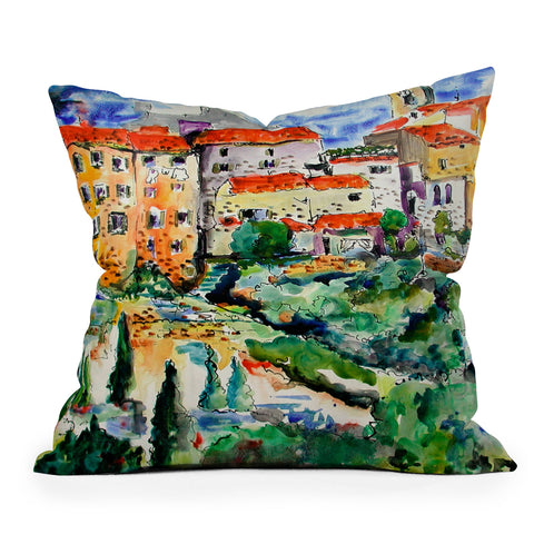 Ginette Fine Art Hillside Provence 1 Outdoor Throw Pillow