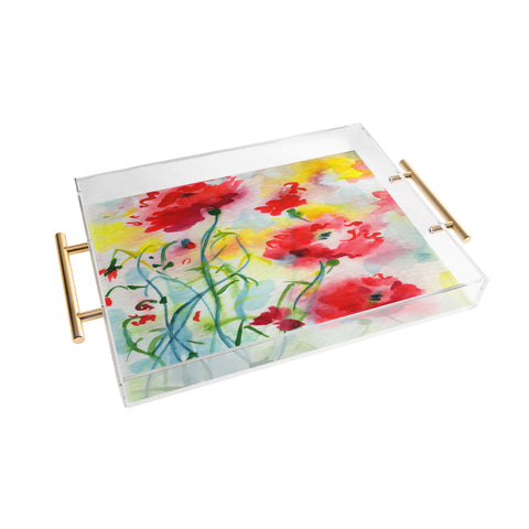 Ginette Fine Art If Poppies Could Only Speak Acrylic Tray